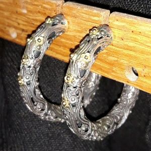 Konstantino Filigree SS/18K Hoop Earrings